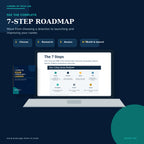 Seven-step cybersecurity career roadmap displayed on a laptop, outlining the path from career direction to job readiness.