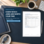 Cybersecurity Job Match scoring worksheet for evaluating job requirements, skills, experience, certifications, and overall fit before applying.