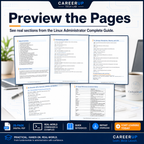 Preview of multiple genuine pages from the Linux Administrator Complete Guide PDF.