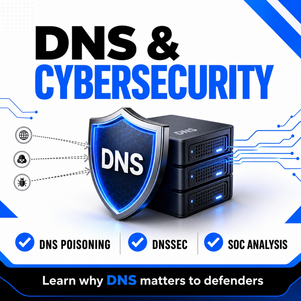 Explains why DNS knowledge matters to cybersecurity professionals, defenders, and aspiring SOC analysts.