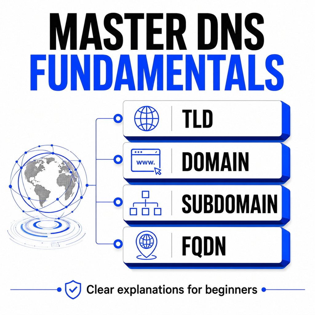 Introduces essential DNS terminology through clear, beginner-friendly visual examples.