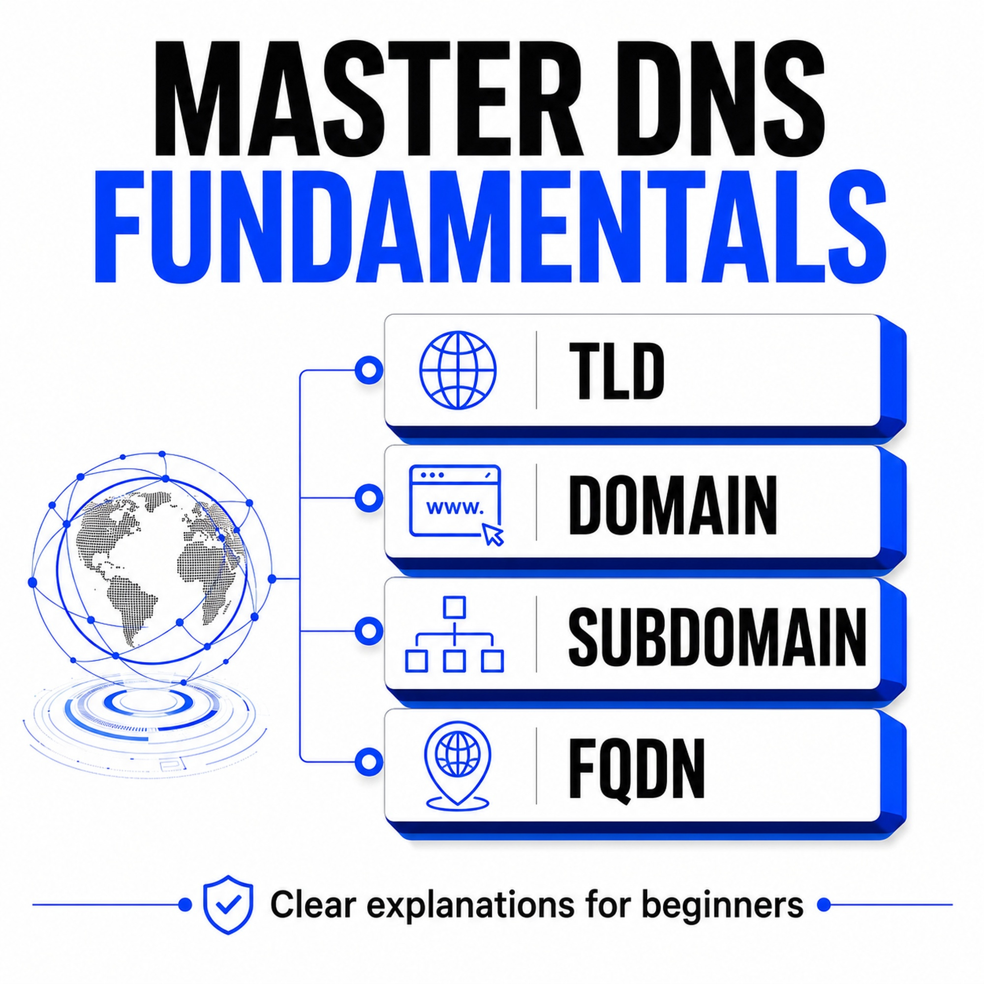 Introduces essential DNS terminology through clear, beginner-friendly visual examples.