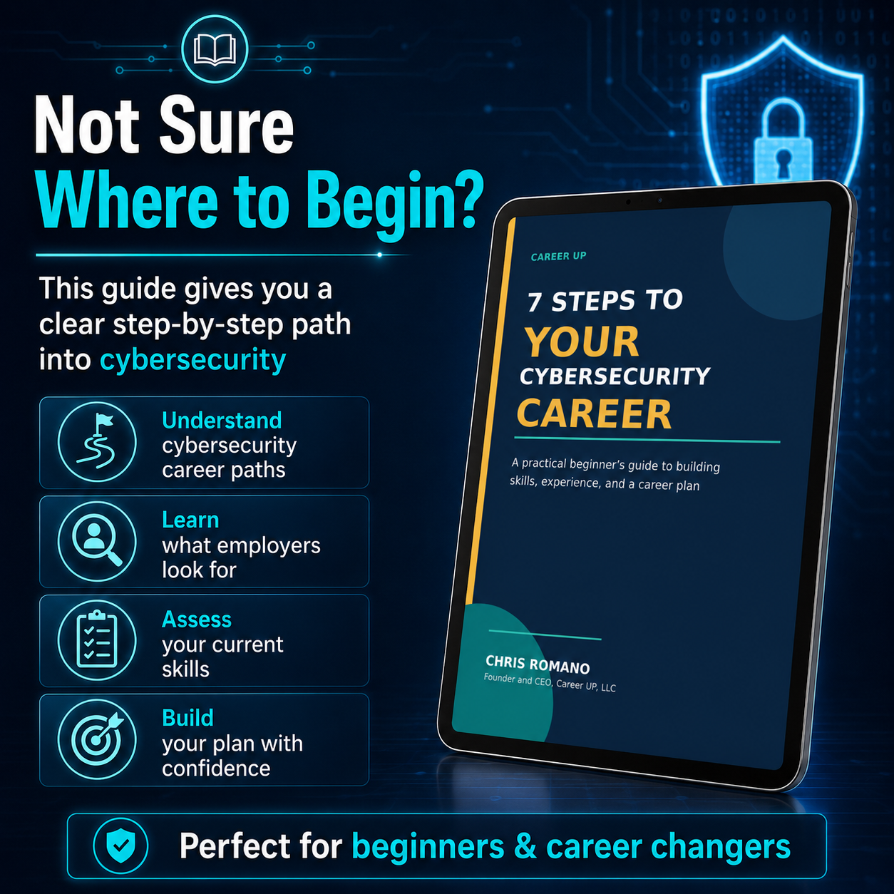 Beginner-friendly cybersecurity career roadmap helping career changers understand career paths, employer expectations, current skills, and career planning.